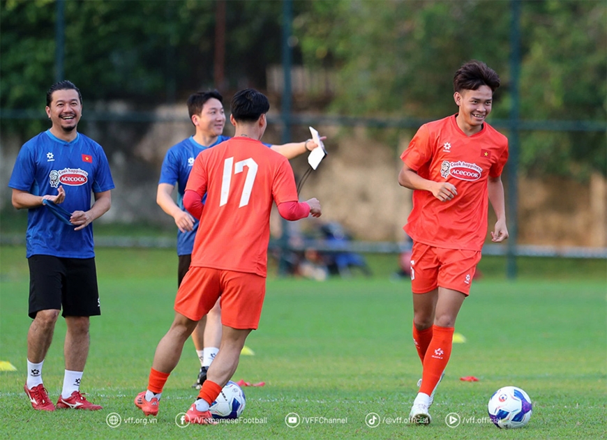 Bùi Vĩ Hào, một trong những cầu thủ trẻ lên tuyển đợt này. Ảnh VFF 