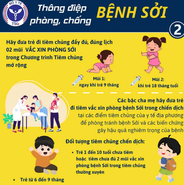 Thông điệp cần đưa trẻ đi tiêm vaccine của Bộ Y tế.