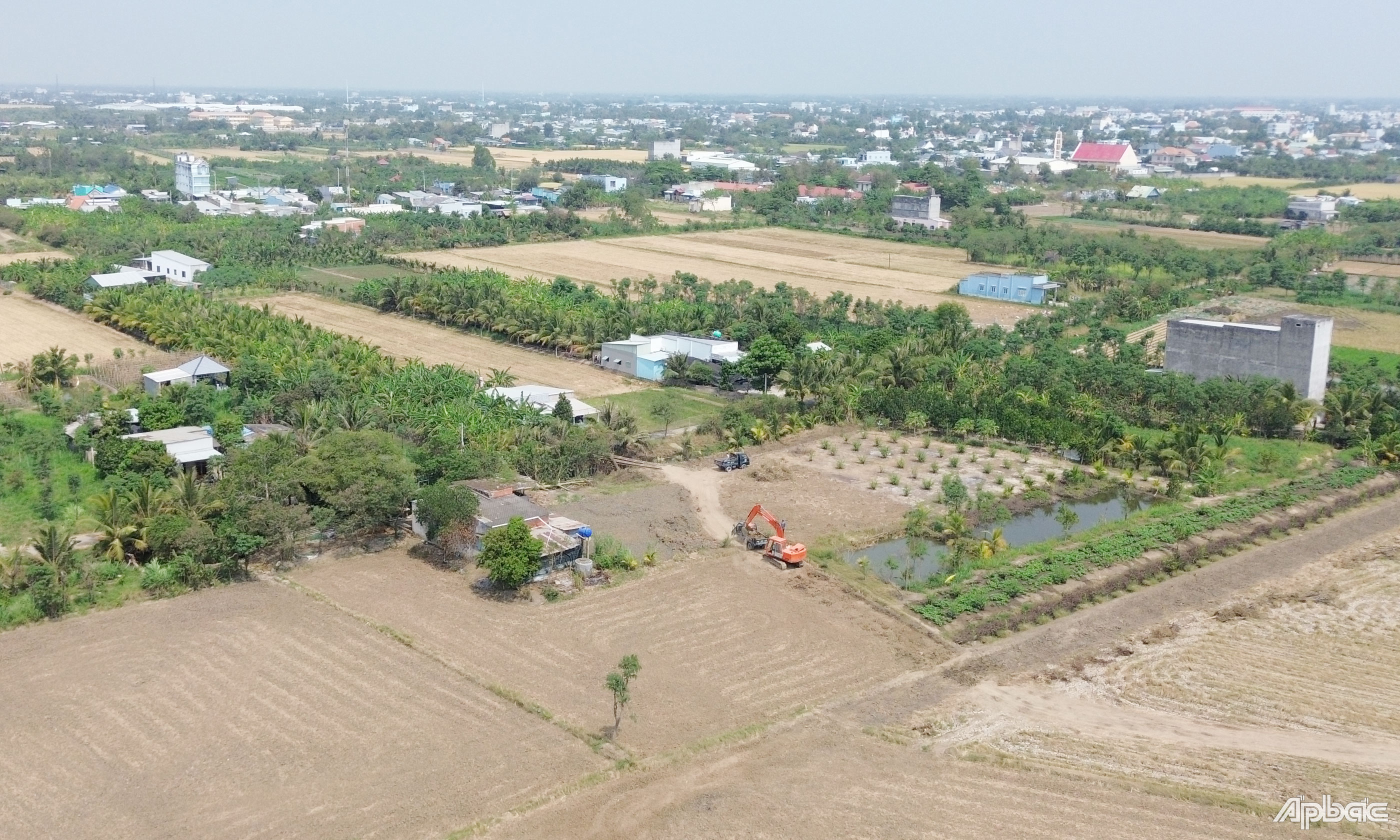 Khu vực khai thác đất mặt tại phường Long Hoà, TP. Gò Công.
