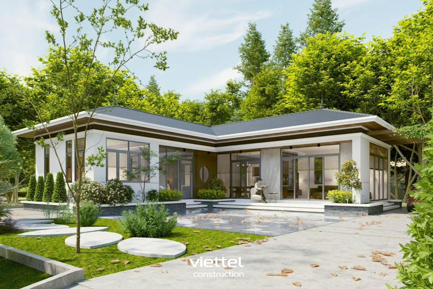 Mẫu nhà được thiết kế và thi công bởi Viettel Construction.
