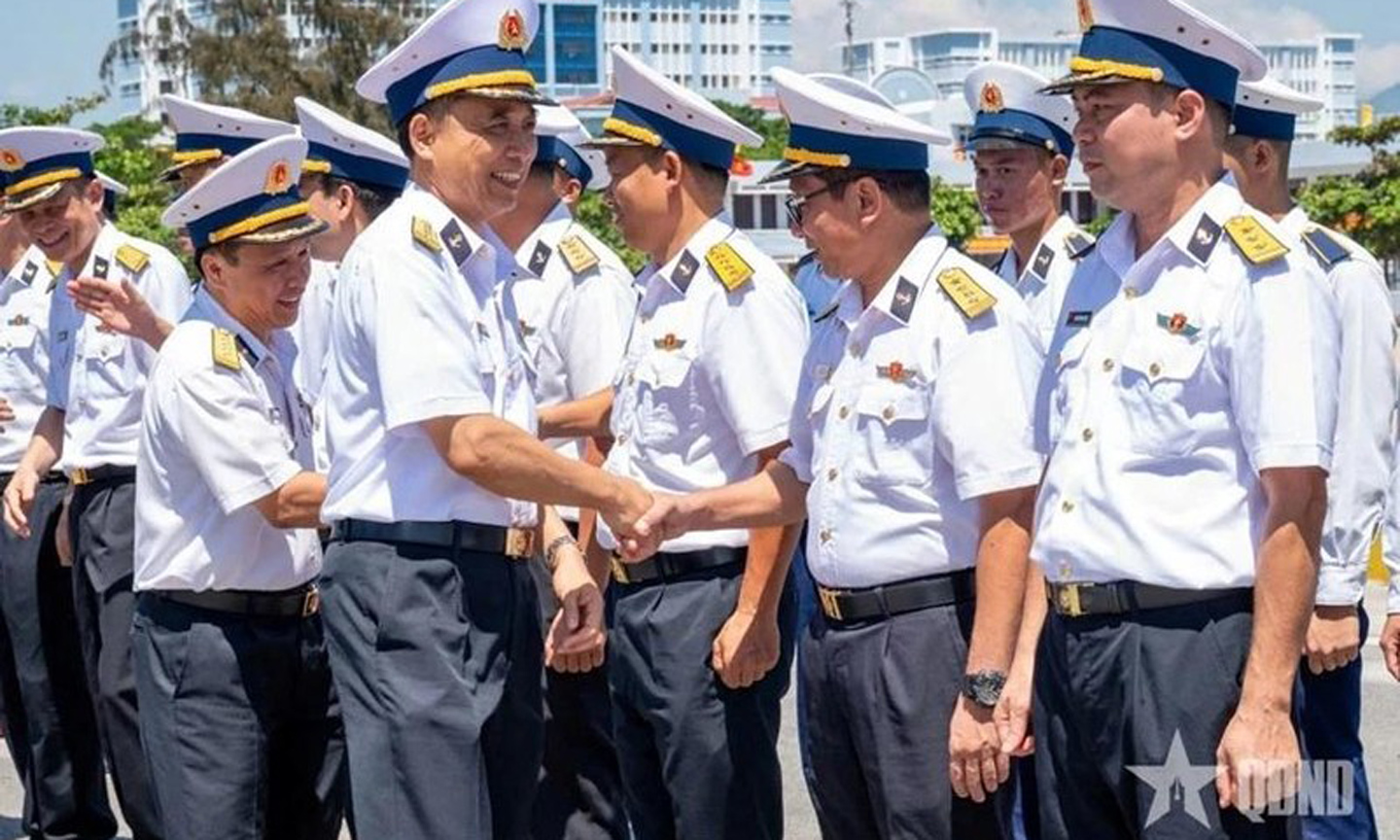 Delegation of the Viet Nam People’s Navy at the see-off ceremony on May 5 in Nha Trang city, the south central province of Khanh Hoa. (Photo: qdnd.vn).