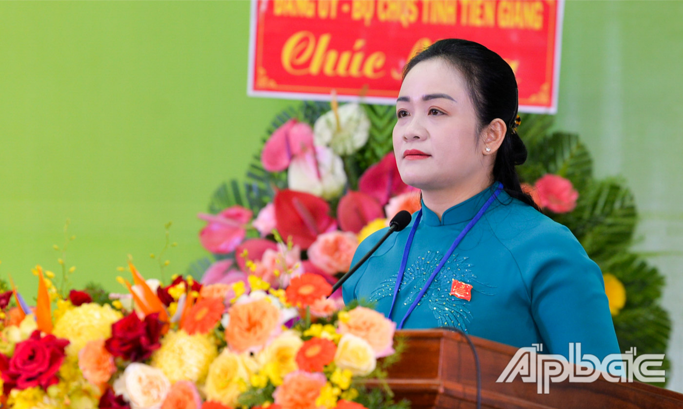 Đồng chí Nguyễn Hải Trâm phát biểu khai mạc Đại hội.