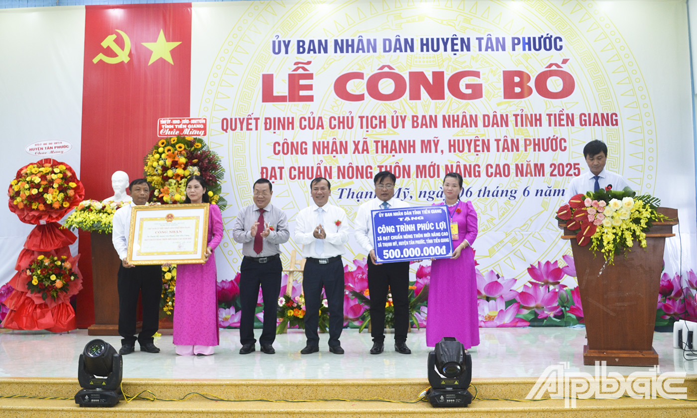 Xã Thạnh Mỹ là xã mới nhất của huyện Tân Phước ra mắt xã NTM nâng cao. Ảnh: HỮU THÔNG