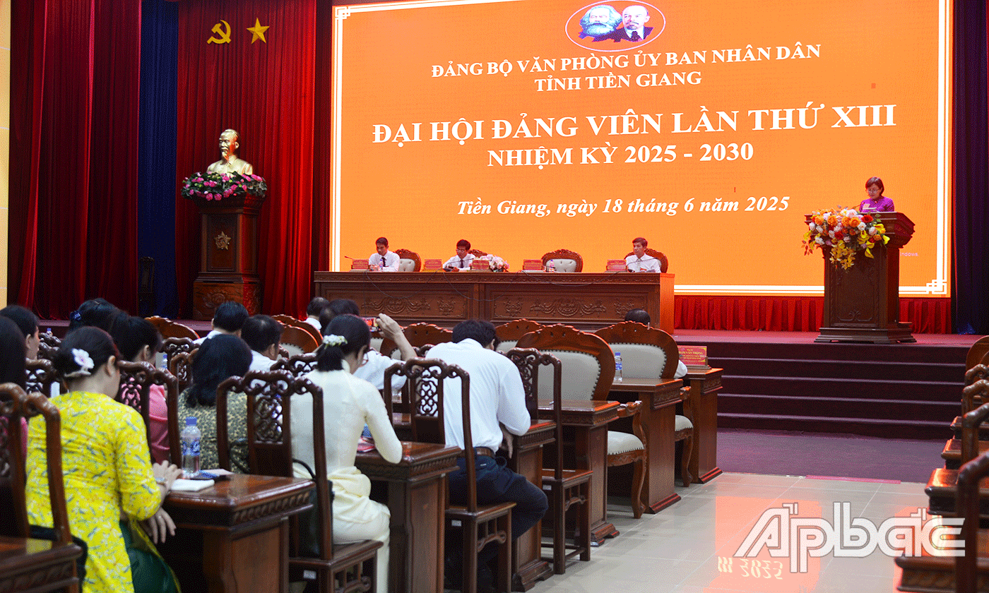 Đại hội Đảng bộ Văn phòng UBND tỉnh Tiền Giang nhiệm kỳ 2025 - 2030.