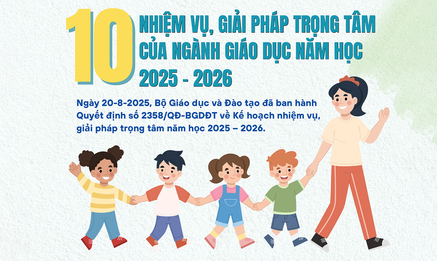 [Infographic] 10 nhiệm vụ, giải pháp trọng tâm của ngành Giáo dục năm học 2025 - 2026