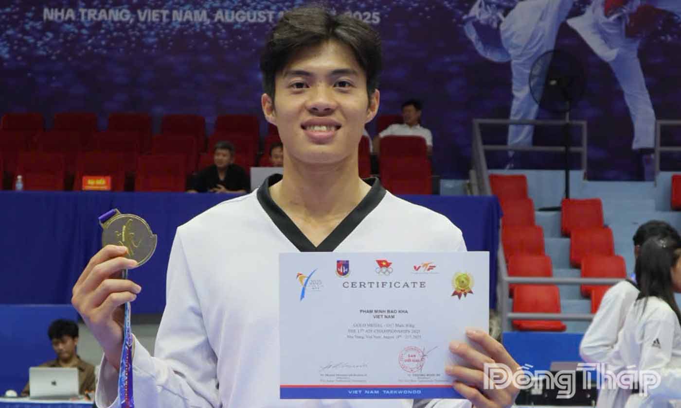 Vận động viên Phạm Minh Bảo Kha đoạt Huy chương Vàng tại Giải Taekwondo Vô địch Đông Nam Á