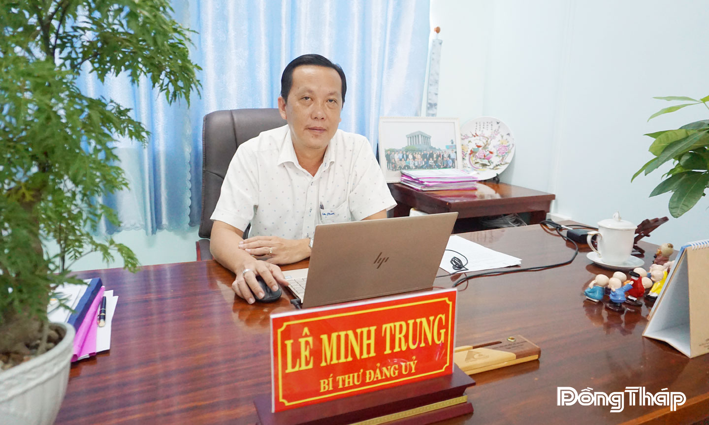 Đồng chí Lê Minh Trung, Bí thư Đảng ủy, Chủ tịch Hội đồng nhân dân xã Phú Hựu.