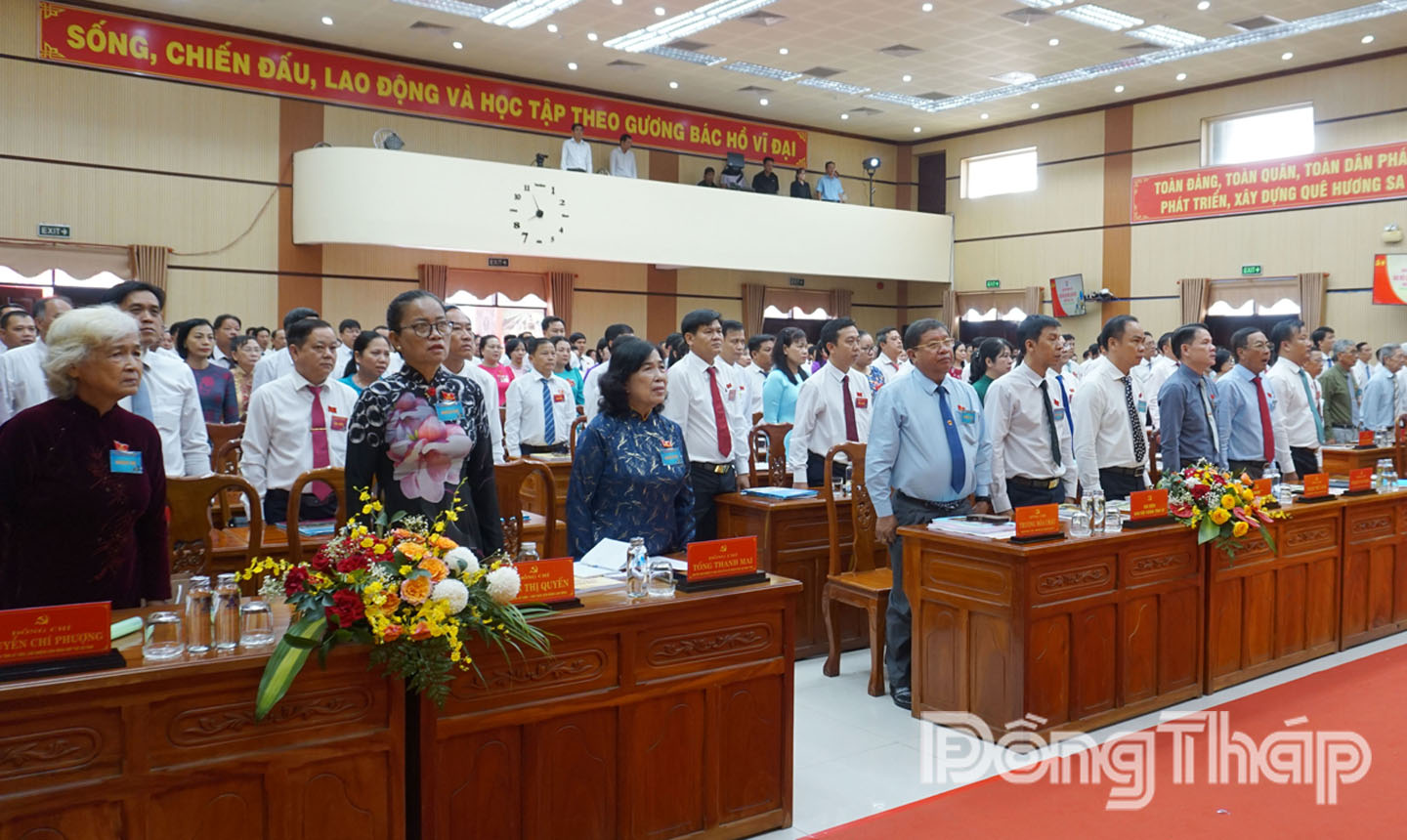 Các đại biểu thực hiện nghi thức chào cờ