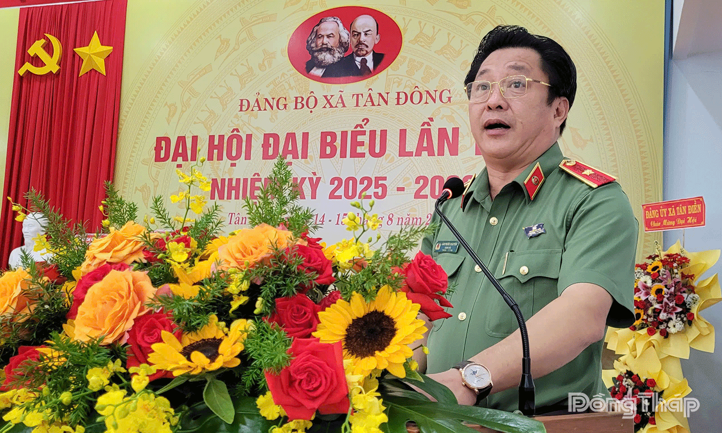 2.	Đồng chí Thiếu tướng Lâm Phước Nguyên - Ủy viên BTV Tỉnh ủy, Giám đốc Công an tỉnh phát biểu.