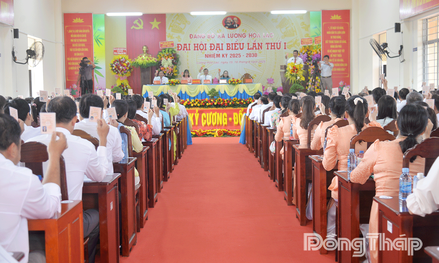 Đại biểu biểu quyết thông qua Nghị quyết Đại hội.