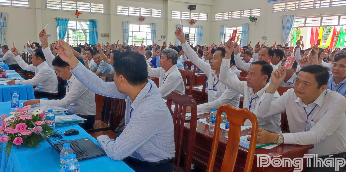 Đại biểu biểu quyết thông qua Nghị quyết Đại hội