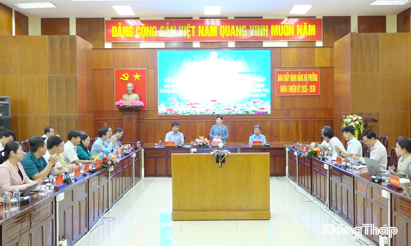 Bà Châu Thị Mỹ Phương phát biểu.