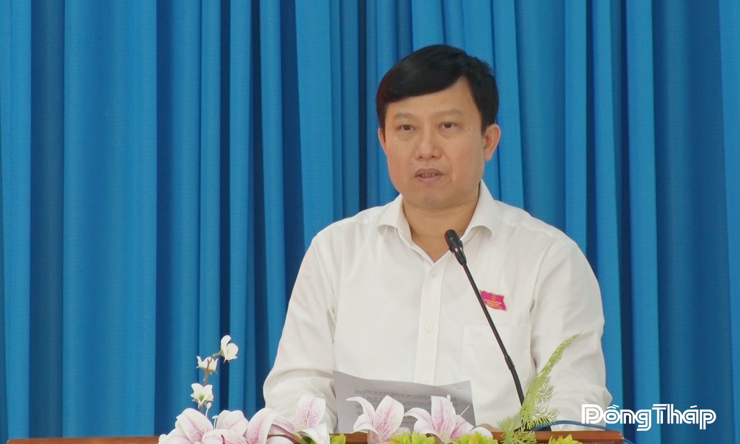 Đại biểu Lê Quang Trí thông tin về kết quả Kỳ họp thứ Nhất và kỳ họp thứ Hai của HĐND tỉnh khóa X, nhiệm kỳ 2021-2026.