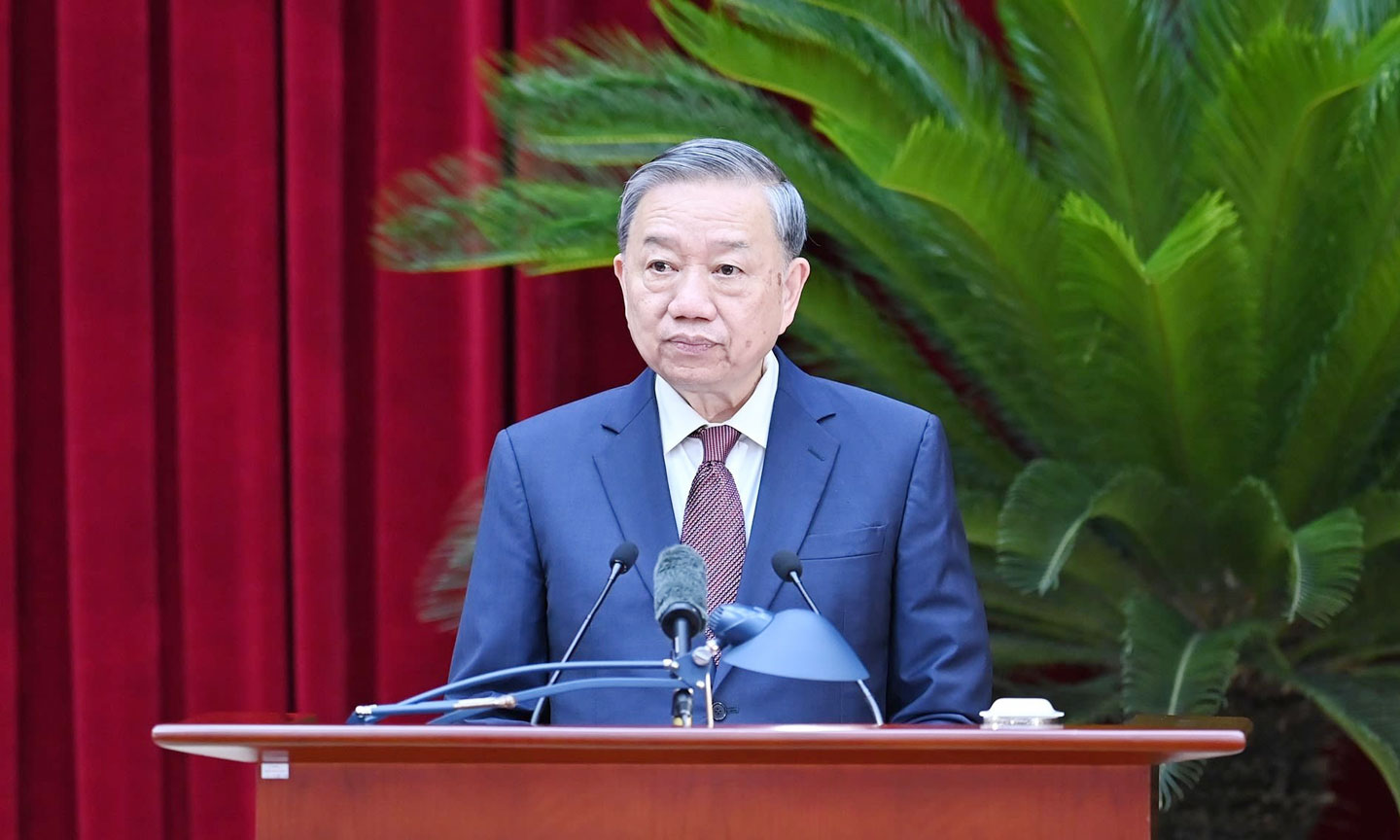 Tổng Bí thư Tô Lâm phát biểu tại Hội nghị lần thứ 12 Ban Chấp hành Trung ương Đảng Cộng sản Việt Nam khóa XIII.                                                                   Ảnh: nhandan.vn