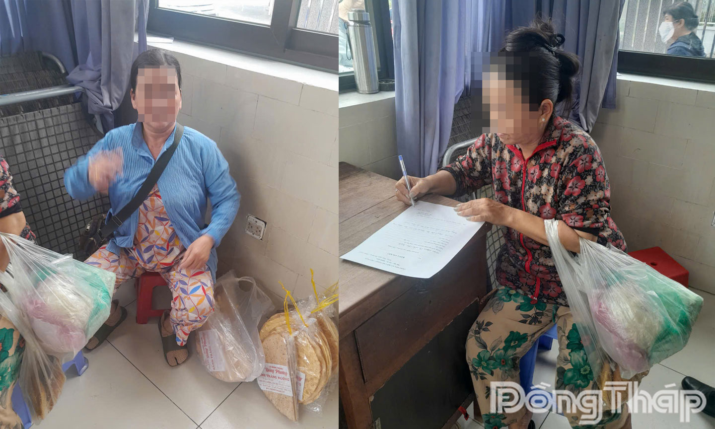 Những người gõ cửa bán hàng bị cơ quan công an phát hiện và cho viết cam kết.