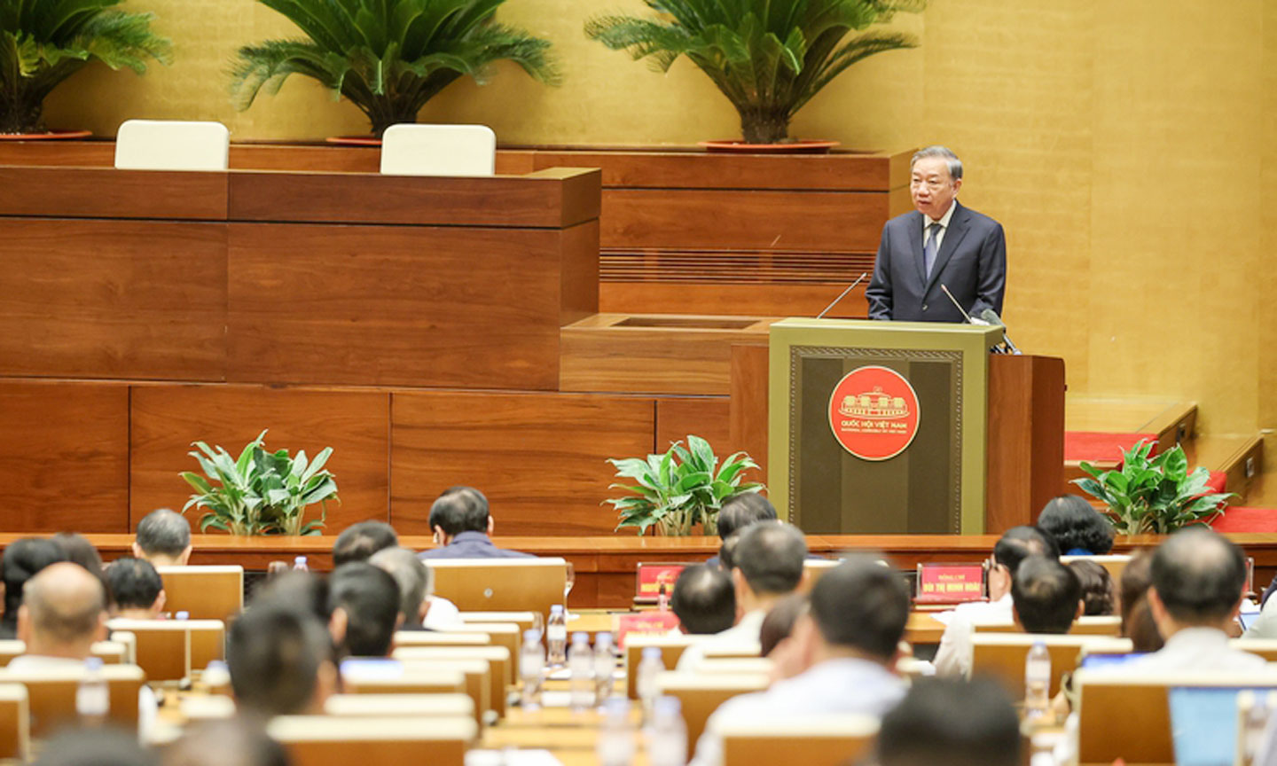 Tổng Bí thư Tô Lâm: Từ nay đến 2030, chúng ta phấn đấu dự phòng công suất tối thiểu 15%, giảm tổn thất điện năng đáng kể. Ảnh baochinhphu.vn