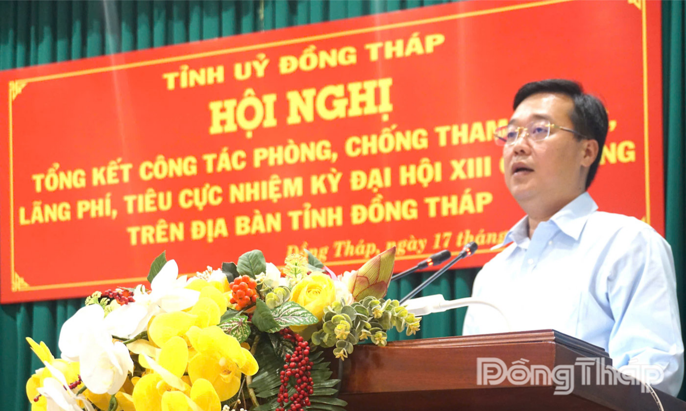 Đồng chí Lê Quốc Phong phát biểu tại hội nghị.