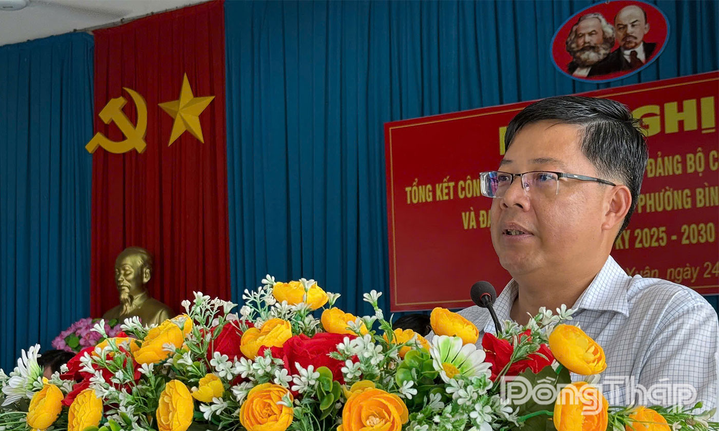 Đồng chí Trần Thanh Nguyên phát biểu tại hội nghị.