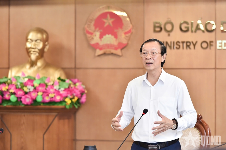 Đồng chí Phạm Ngọc Thưởng, Phó bí thư Thường trực Đảng ủy, Thứ trưởng Thường trực Bộ Giáo dục và Đào tạo. Ảnh: MINH ANH