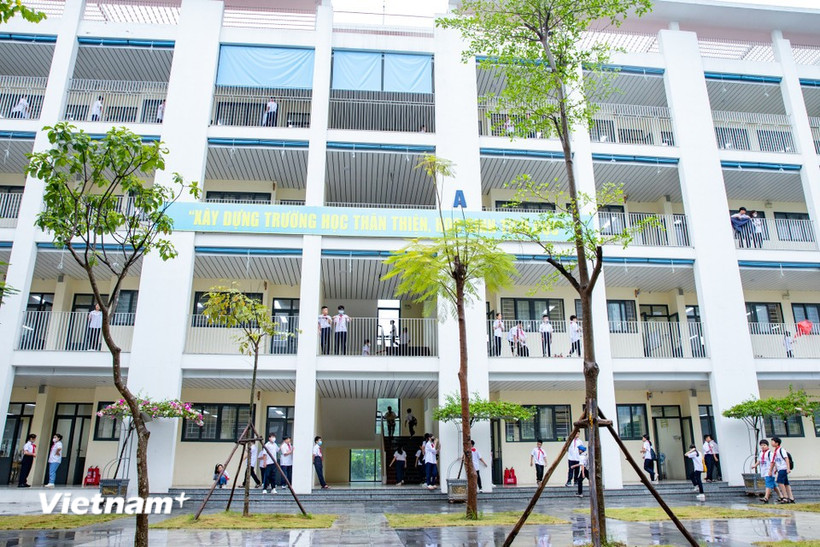 Trường Trung học cơ sở Linh Đàm, phường Hoàng Liệt, Hà Nội. (Ảnh: Hoài Nam/Vietnam+)