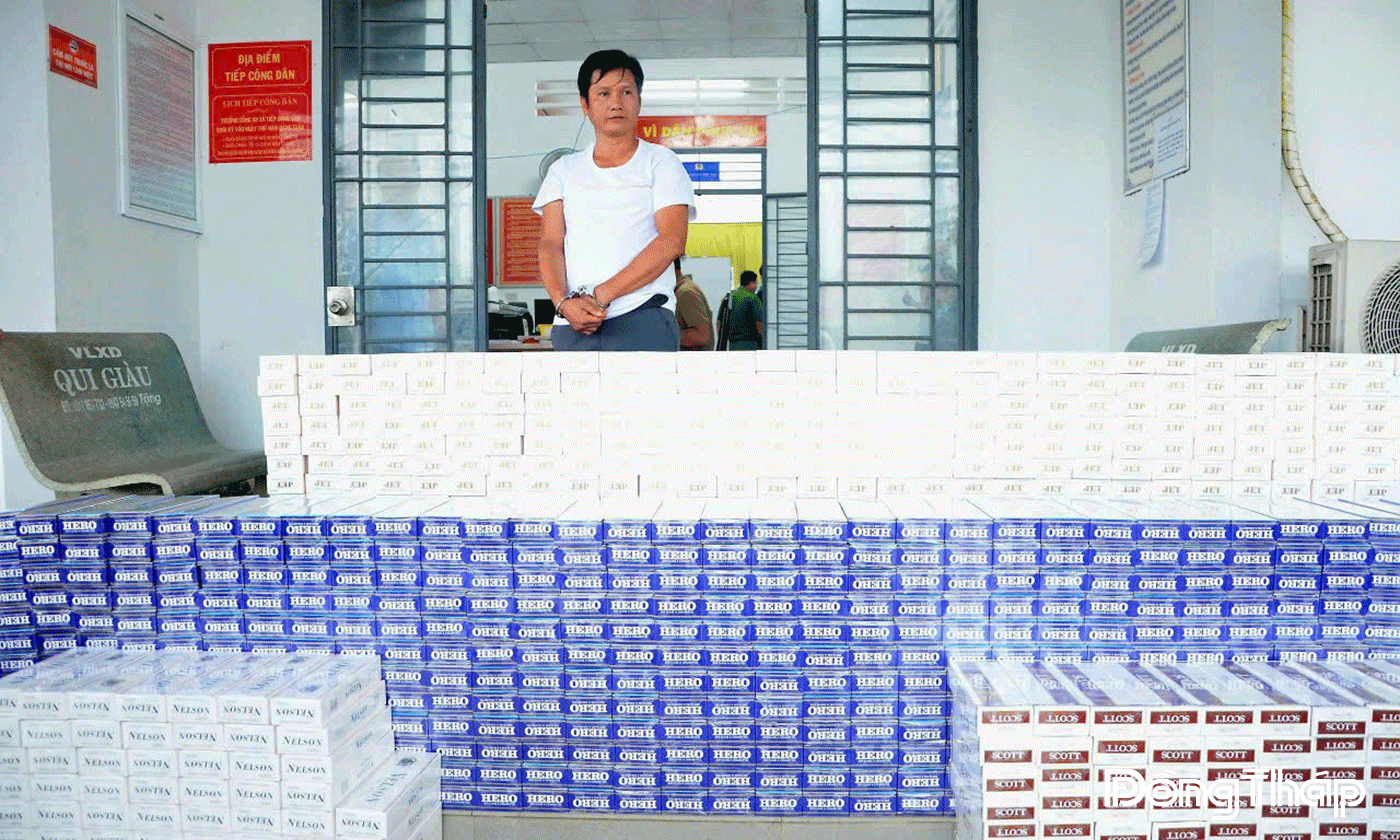Số thuốc lá điếu được lực lượng làm nhiệm vụ lập biên bản tạm giữ để xử lý theo quy định.