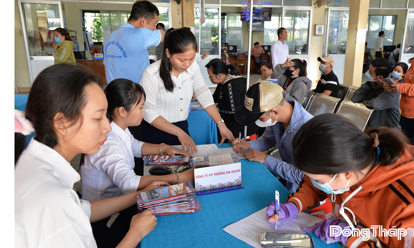 Đại diện các công ty tư vấn tuyển dụng cho người lao động. 