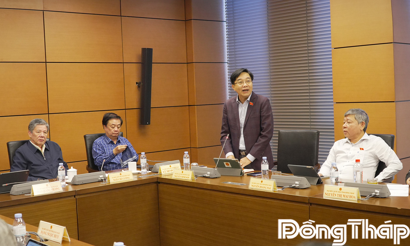 Đại biểu Nguyễn Minh Sơn phát biểu ý kiến tại phiên thảo luận tổ