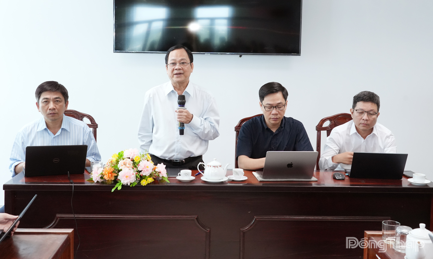 BSCKII Nguyễn Thanh Linh, Phó Giám đốc Sở Y tế đồng Tháp phát biểu