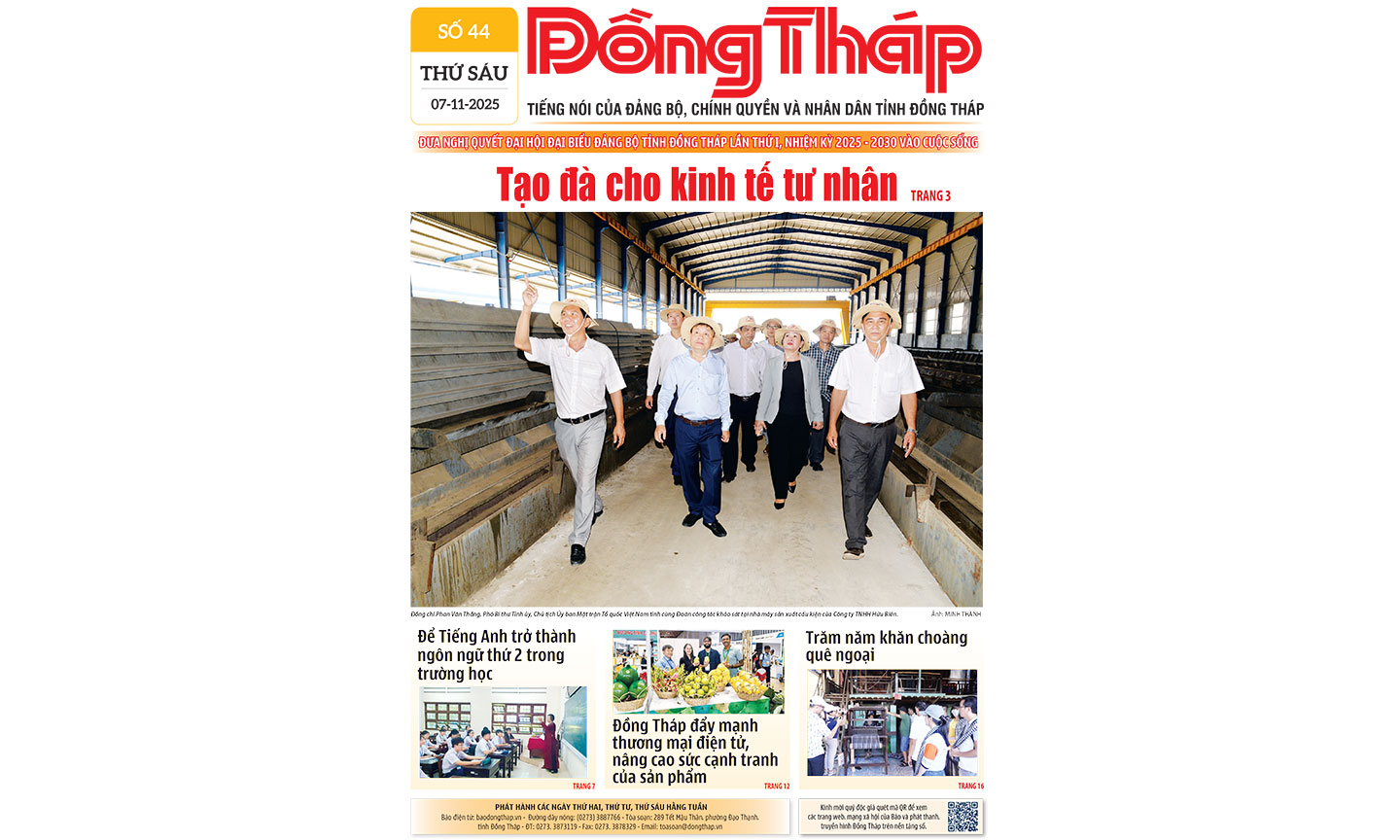 Đón đọc Báo Đồng Tháp số ra ngày 7-11