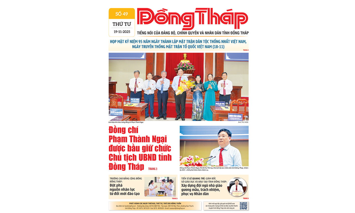 Đón đọc Báo Đồng Tháp số ra ngày 19-11