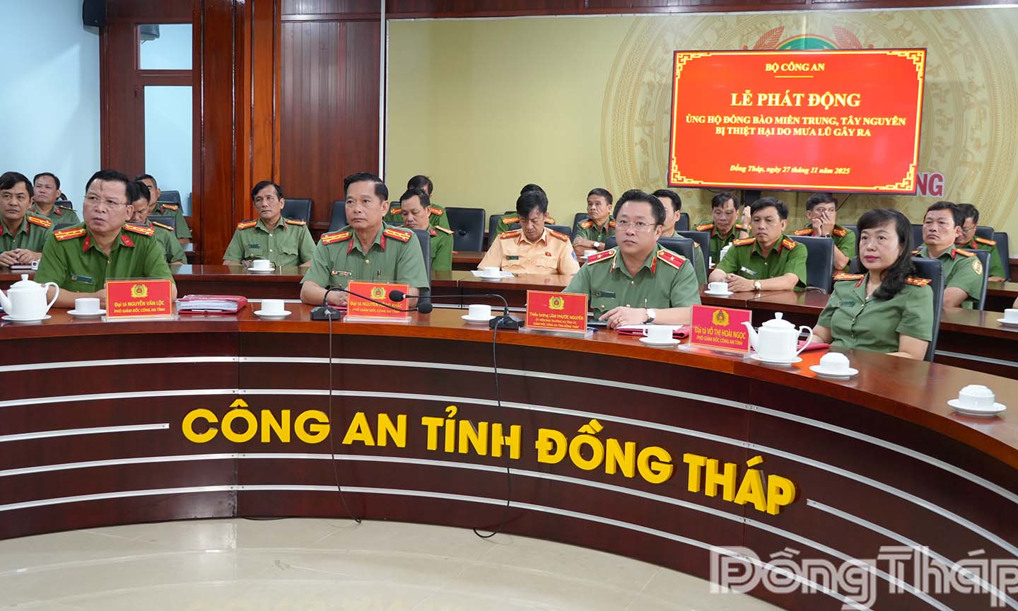 Công an Đồng Tháp phát động ủng hộ đồng bào miền Trung, Tây Nguyên bị thiệt hại do mưa lũ