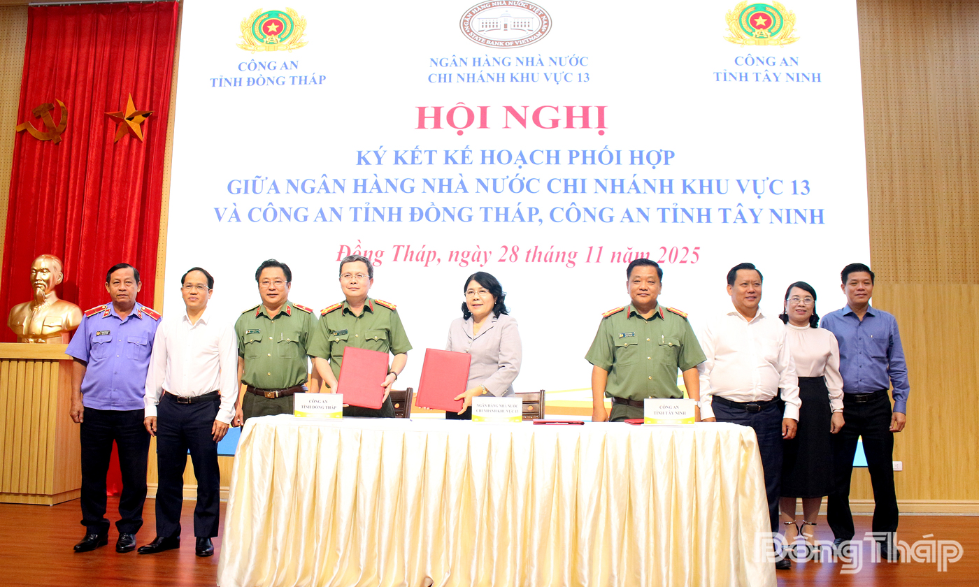 Ký kết Kế hoạch phối hợp công tác bảo đảm an ninh, trật tự và lĩnh vực tiền tệ, ngân hàng