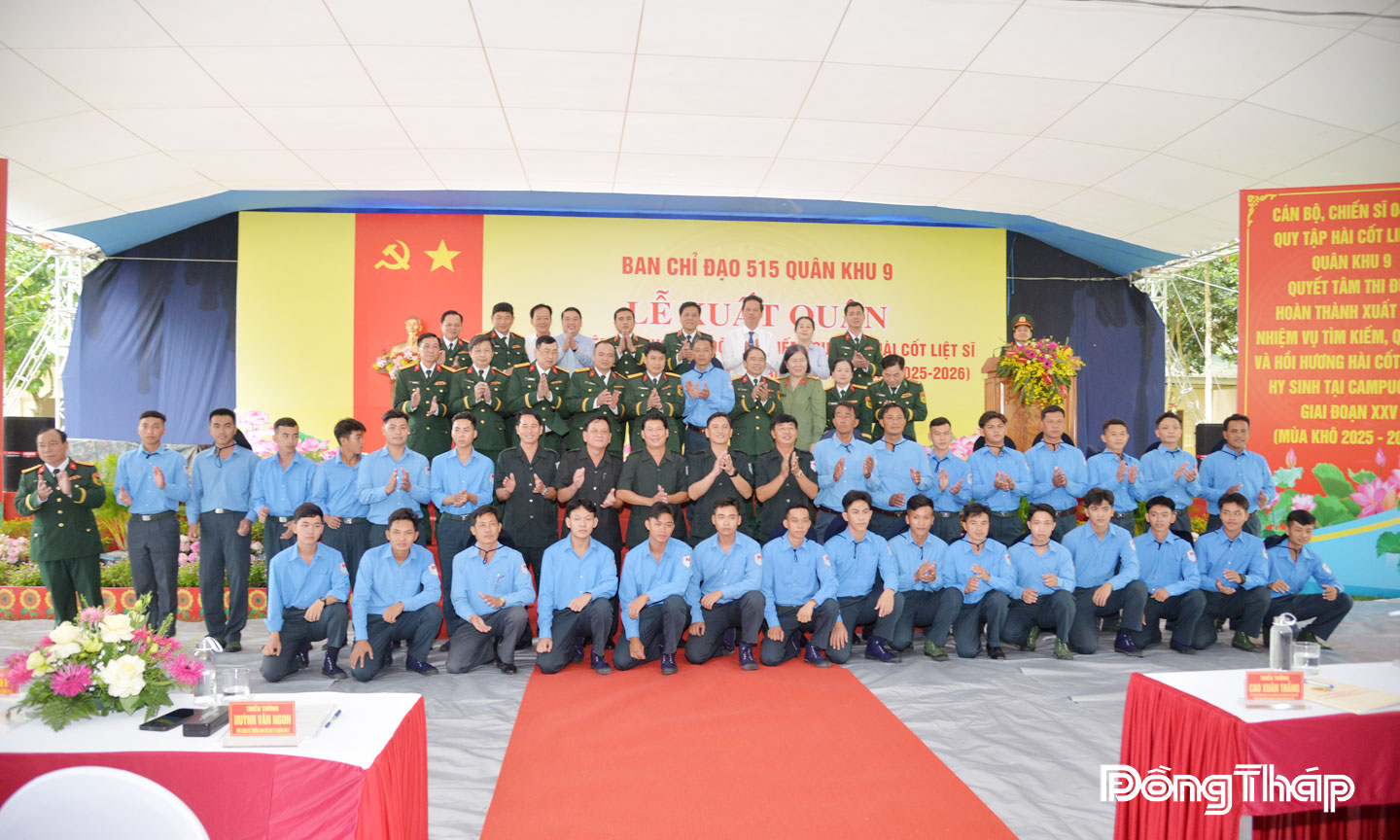 Ban Chỉ đạo 515 Quân khu 9 tổ chức Lễ xuất quân, giao nhiệm vụ cho các Đội thực hiện nhiệm vụ tìm kiếm, quy tập hài cốt liệt sĩ quân tình nguyện và chuyên gia Việt Nam hy sinh tại Campuchia trong các thời kỳ chiến tranh, giai đoạn XXV (mùa khô 2025 - 2026).