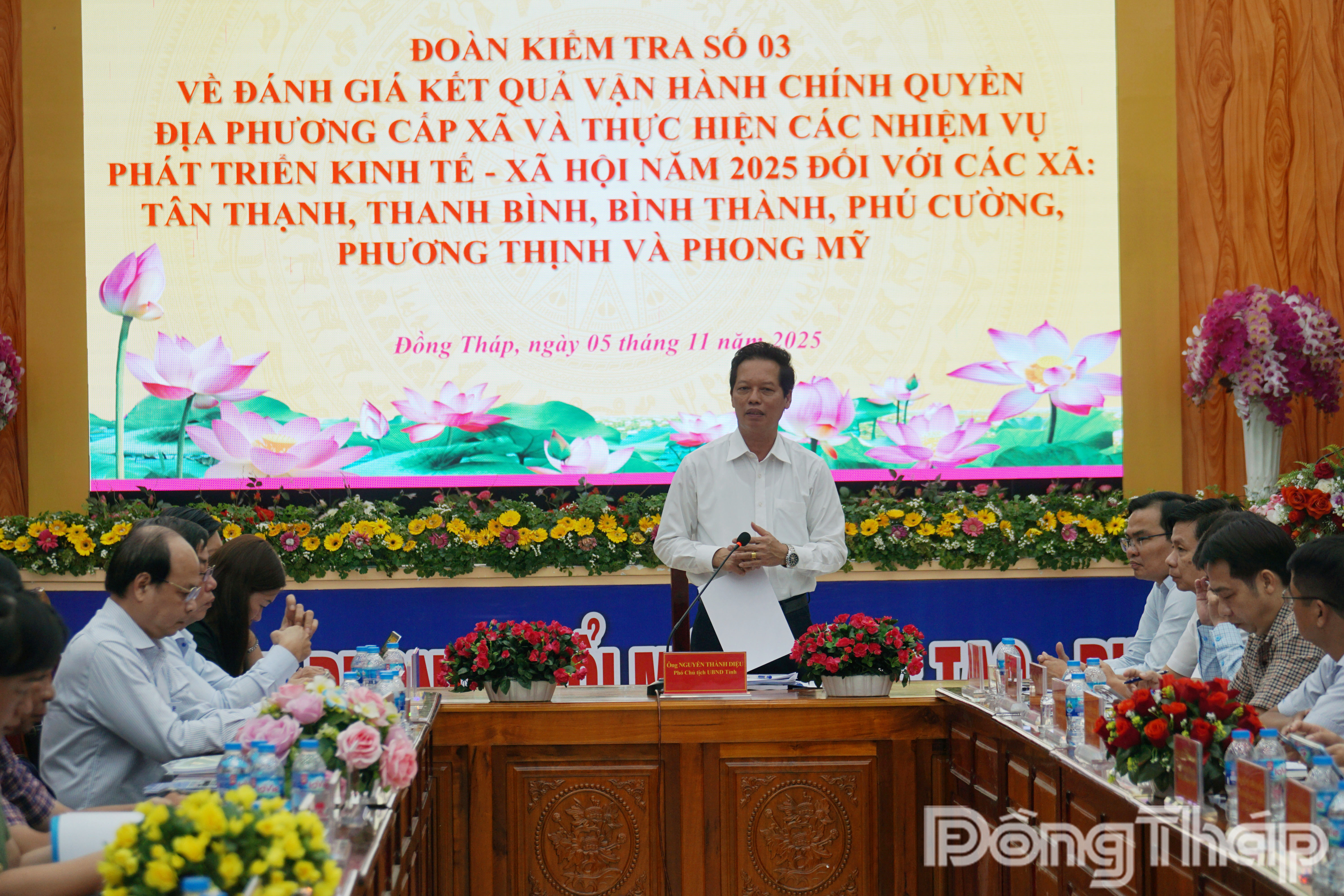 Phó Chủ tịch UBND tỉnh Nguyễn Thành Diệu phát biểu chỉ đạo tại buổi làm việc