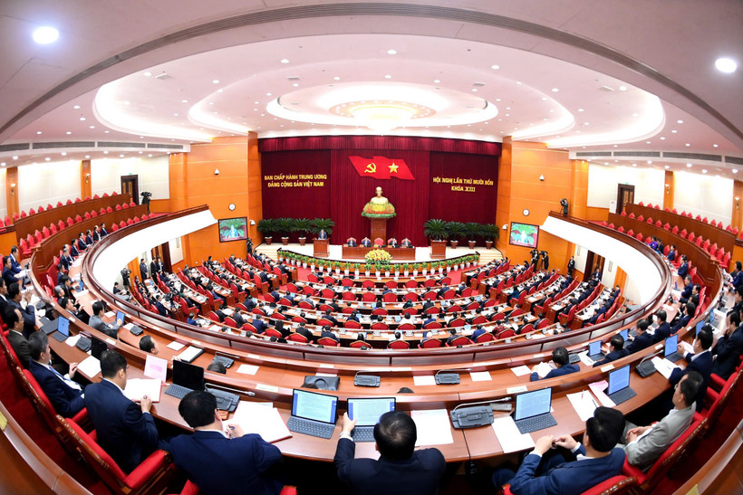 Hội nghị lần thứ 14 Ban Chấp hành Trung ương Đảng Cộng sản Việt Nam khóa XIII. Ảnh: ĐĂNG KHOA