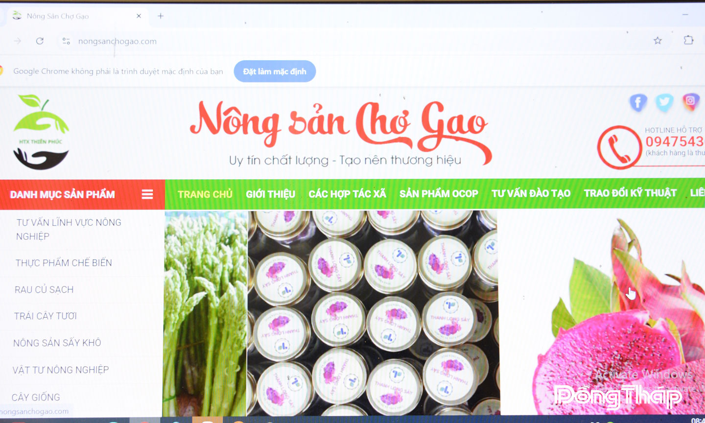 Gian hàng trên sàn thương mại điện tử của Hợp tác xã Thiên Phúc (xã Mỹ Tịnh An).