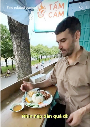 TikToker người Nga Sam Kupriyanov chia sẻ về ẩm thực Việt Nam.