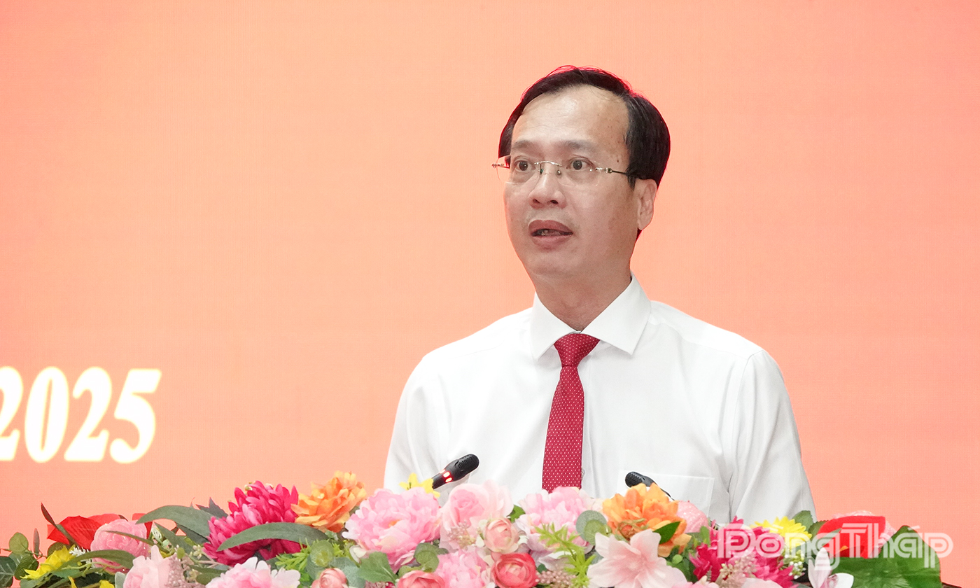 Đồng chí Trần Trí Quang phát biểu nhận nhiệm vụ.