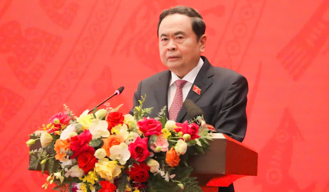 Chủ tịch Quốc hội Trần Thanh Mẫn phát biểu khai mạc Diễn đàn Xây dựng pháp luật lần thứ nhất. Ảnh: VIẾT CHUNG