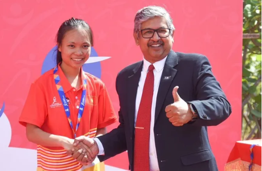 Triệu Thị Bình từng giành huy chương tại Đại hội thể thao học sinh Đông Nam Á 2024 và bây giờ tiếp tục có HCV tại giải đấu ở Brunei. Ảnh: ASG