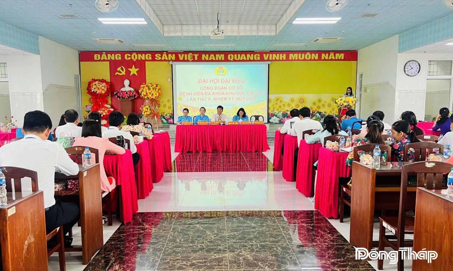 Quang cảnh Đại hội đại biểu Công đoàn bệnh viện ĐKKV Cai Lậy lần thứ XI, nhiệm kỳ 2025 - 2030
