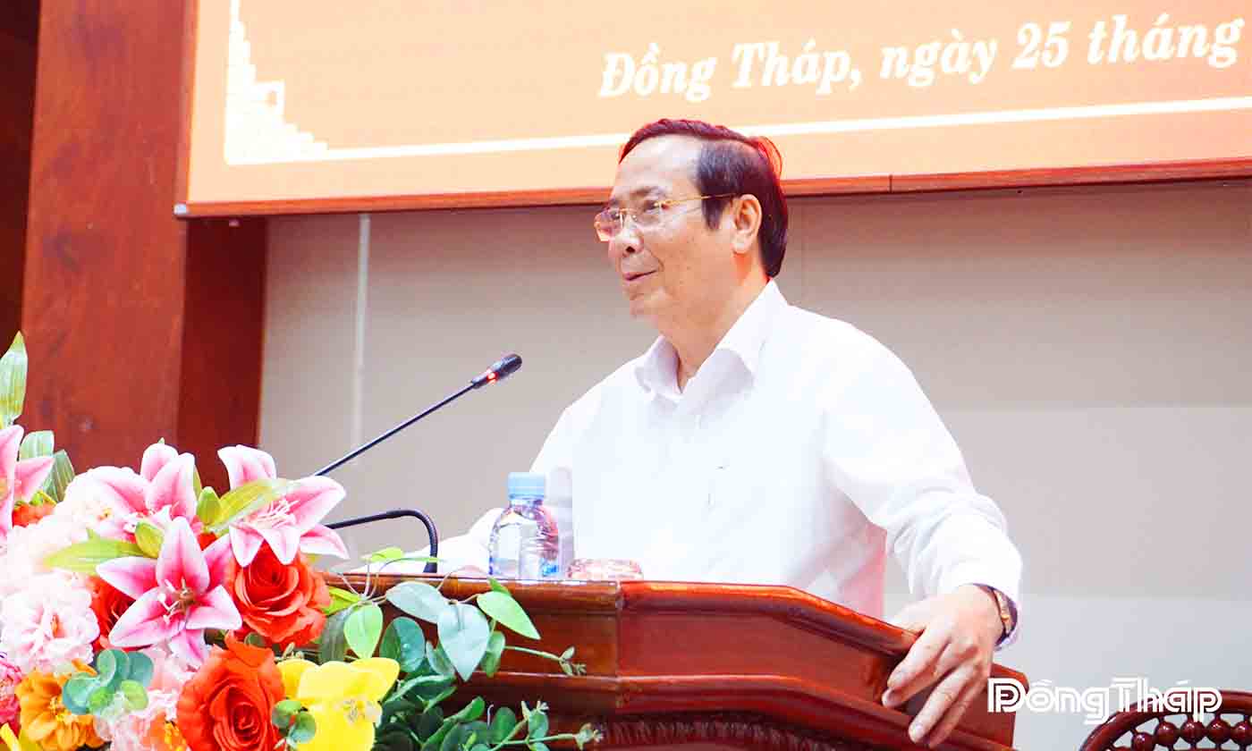 Ông Nguyễn Thanh Bình, Chủ tịch Hội NCT Việt Nam phát biểu tại hội nghị.