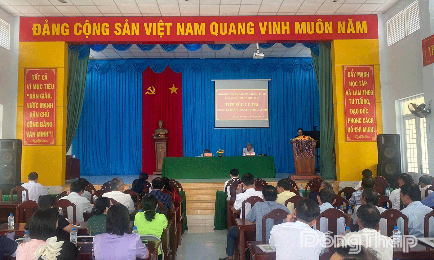 Tổ đại biểu HĐND tỉnh Đồng Tháp khóa X, nhiệm kỳ 2021 - 2026 đã có buổi gặp gỡ tiếp xúc với 200 cử tri xã Mỹ Tịnh An.